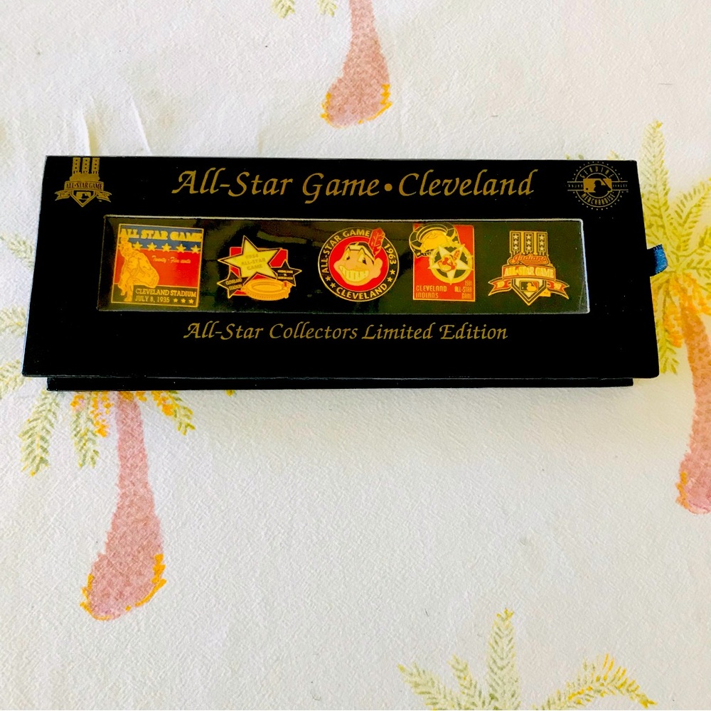 Very Rare Set Cleveland Indians 5 All Star Game Commemoration Pins
